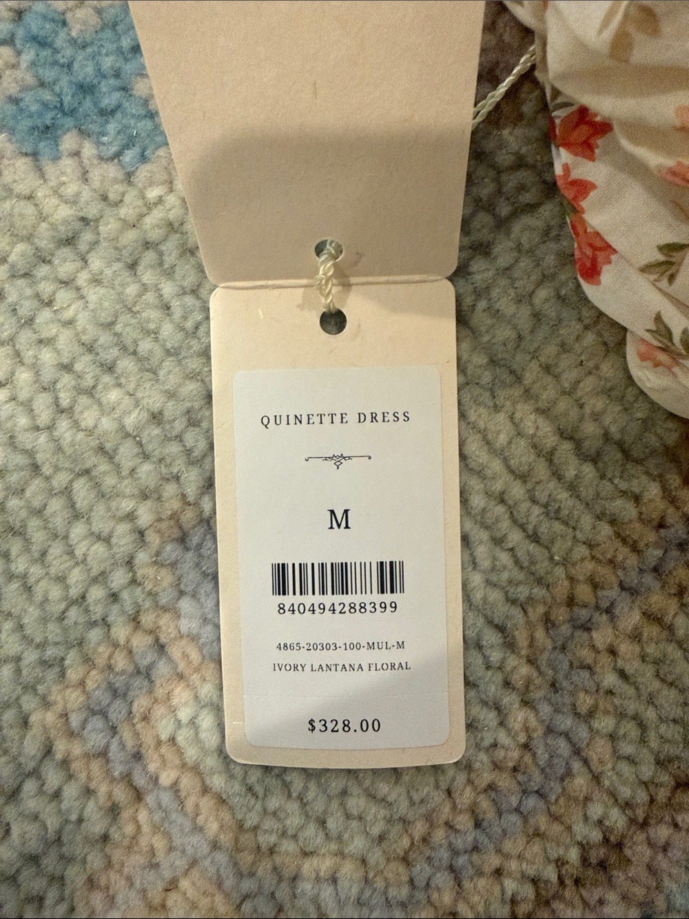 New with Tags!! Doen Blush Pink Floral Smocked Midi Dress - Picture 4 of 4